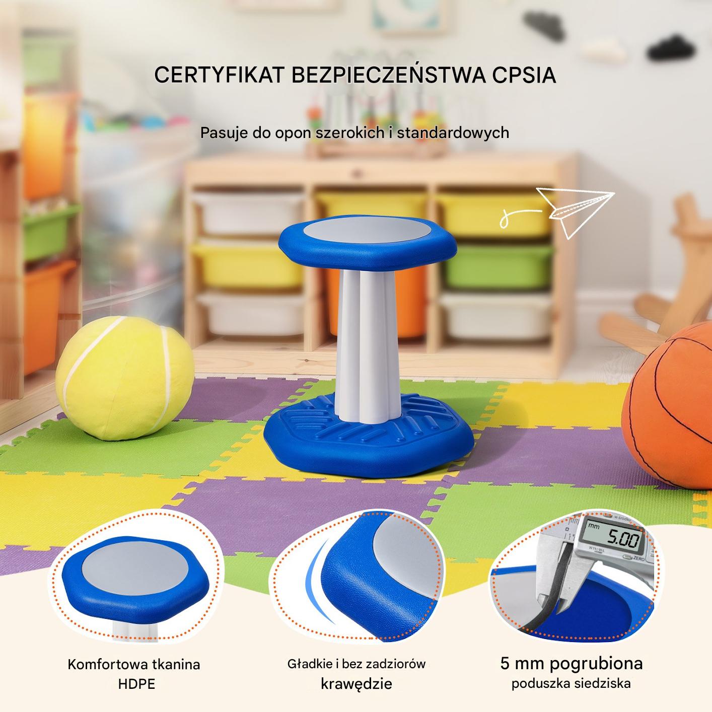 Krzesło aktywne dla dzieci bujak 3-7 lat poprawa koncentracji nauka - obrazek 4