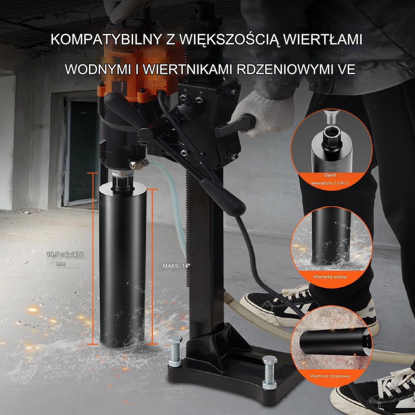 Wiertło diamentowe koronowe 108mm do betonu cegły głębokość 35cm - obrazek 5