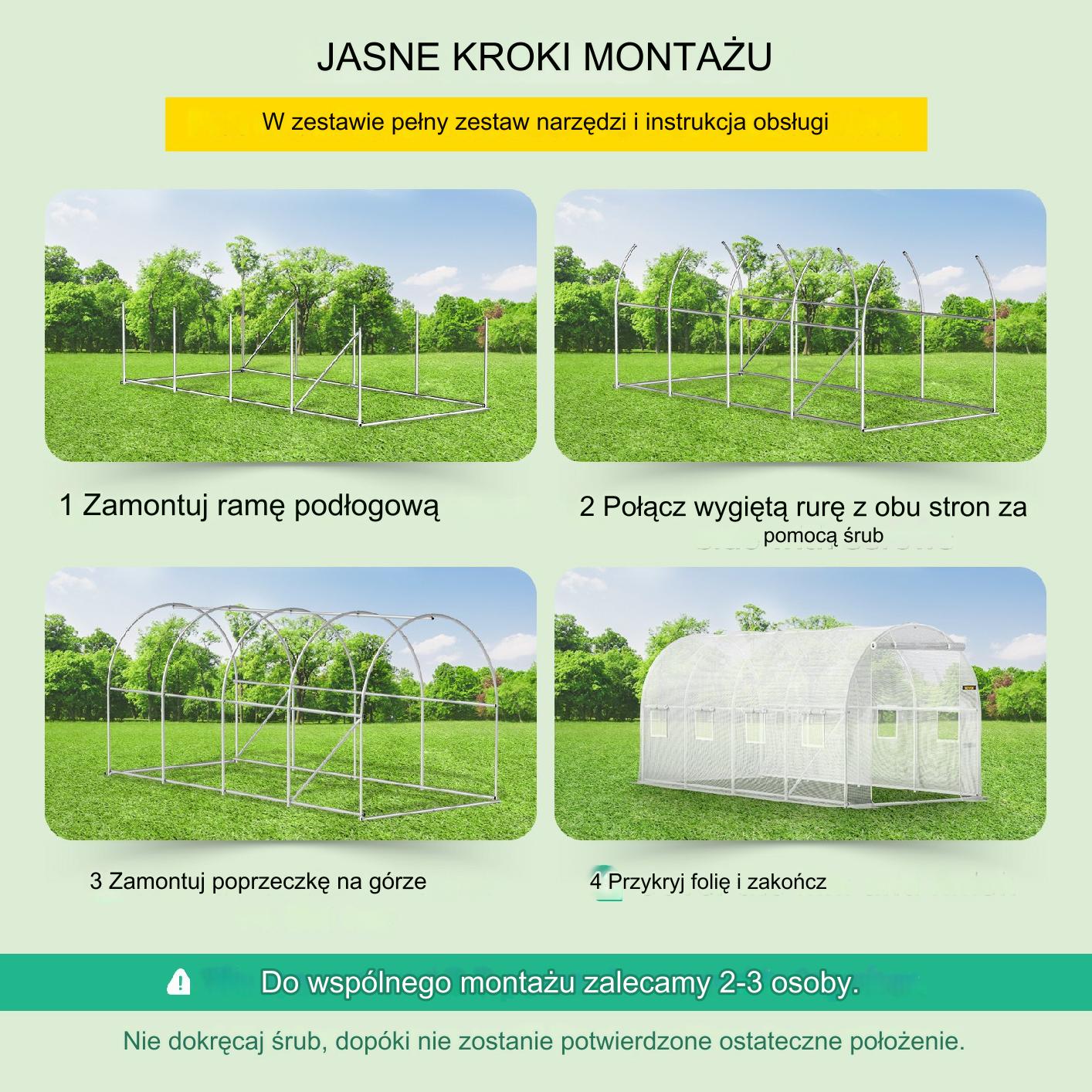 Szklarnia ogrodowa tunel foliowy 4,6x 2,1x2,1 m - obrazek 6
