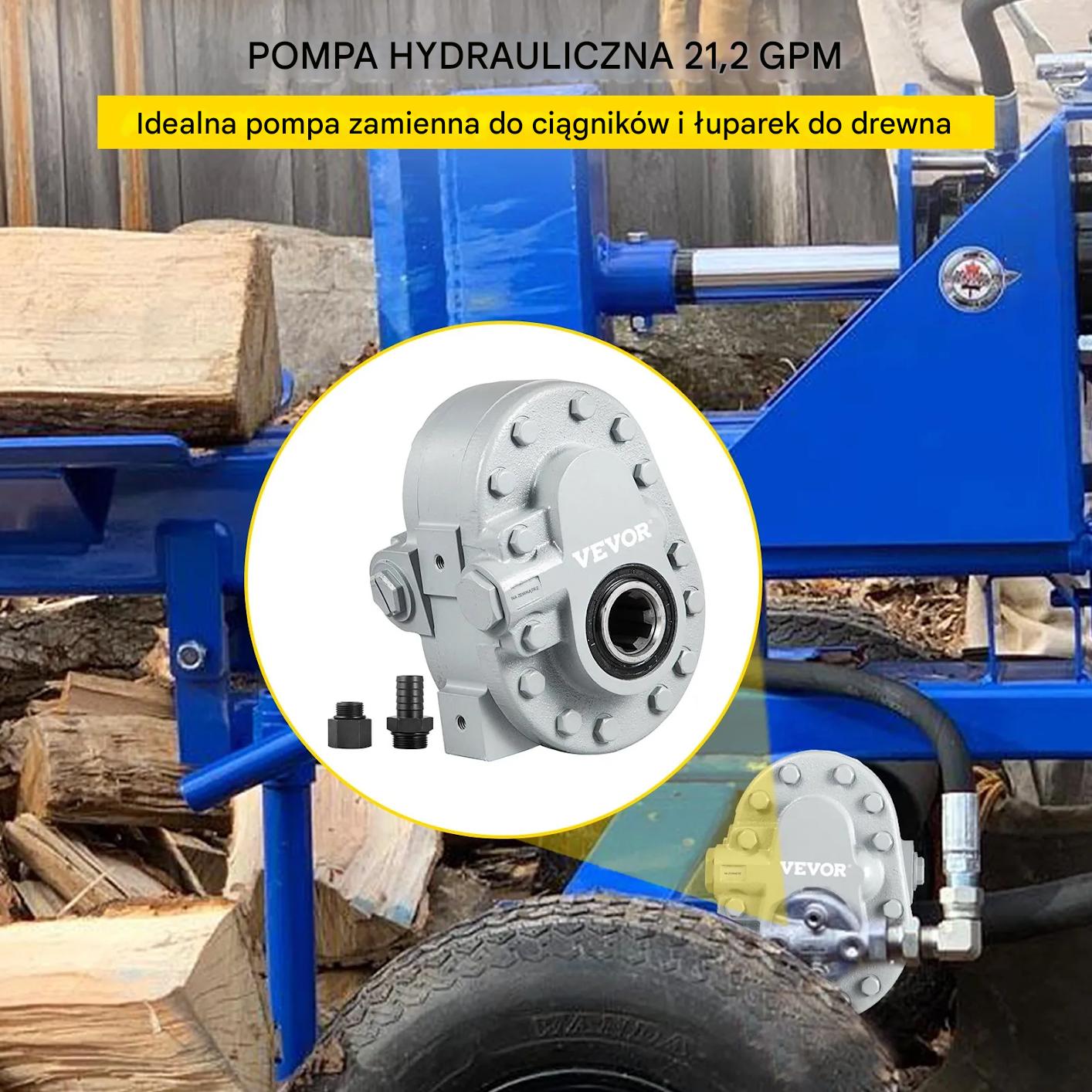 Pompa hydrauliczna 21 GPM 2250 PSI SAE12 do łuparki i przyczep - obrazek 3