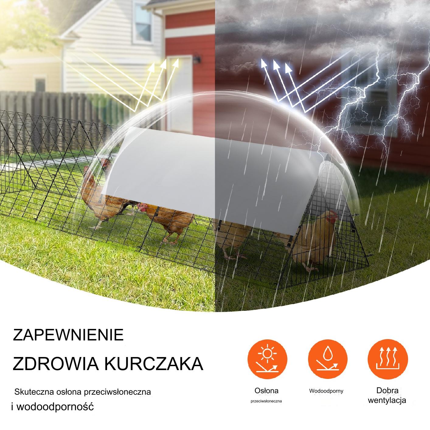 Klatka Tunel Wybieg dla Kurczaków Prosta Rama - obrazek 4