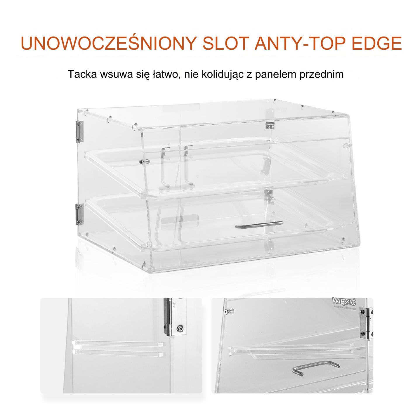 Witryna bufetowa ekspozycyjna 2 poziomy 55,8 x 35,6 x 35,6 cm ciasta - obrazek 4
