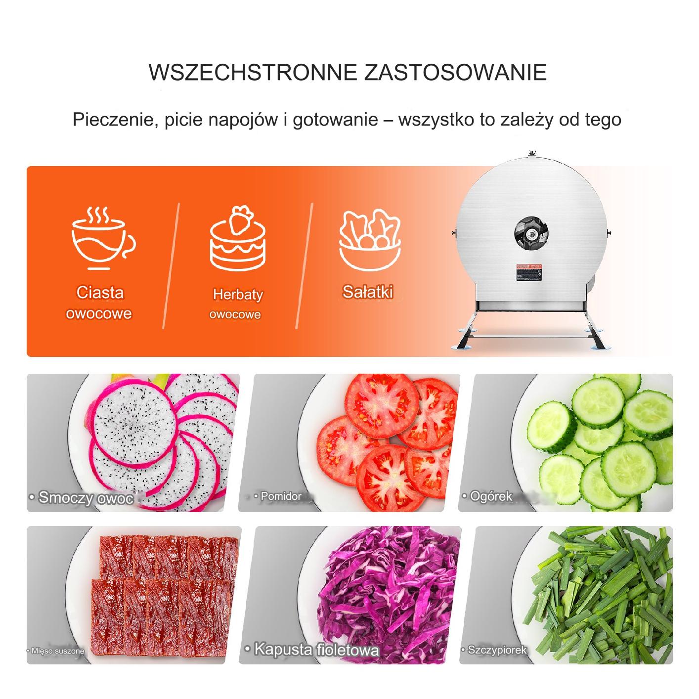 Elektryczna krajalnica do warzyw 0-12 mm ostrze 33 cm - obrazek 3