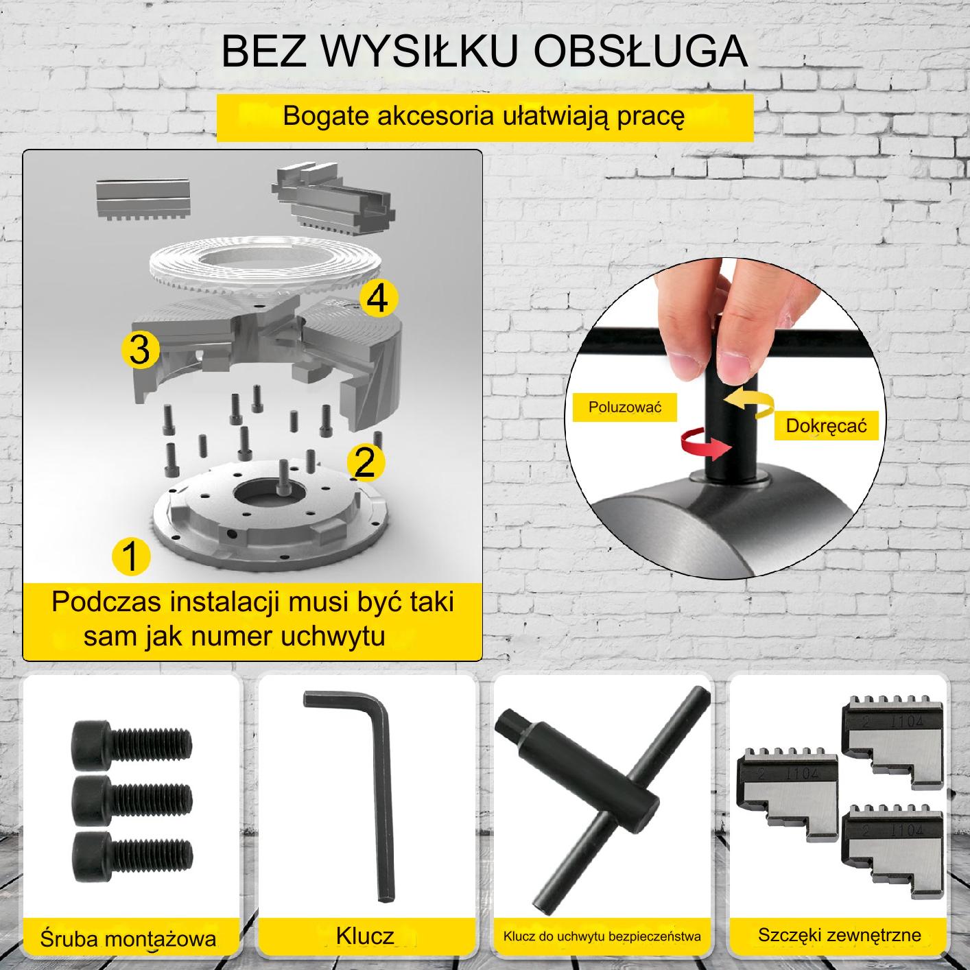 3-Szczękowy Uchwyt Tokarski do Metalu - obrazek 7