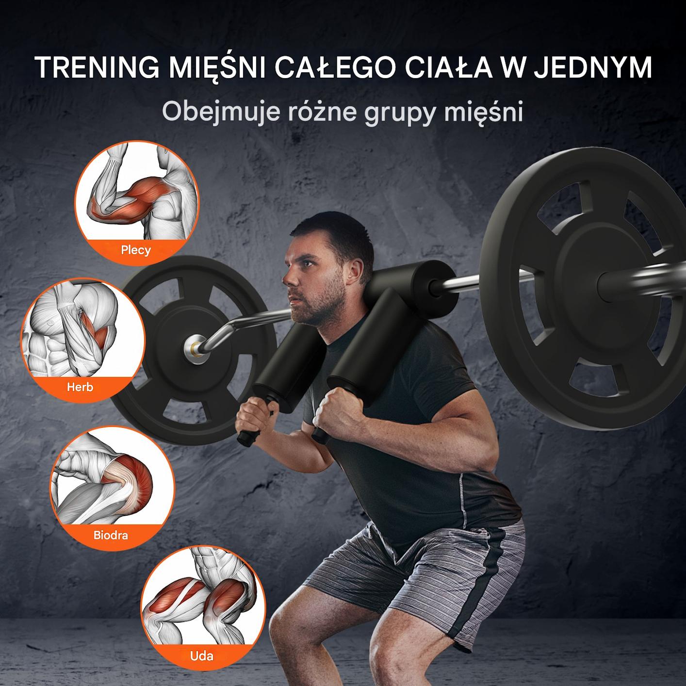 Gryf squat bar z ramionami 680 kg do przysiadów i fizjoterapii - obrazek 3