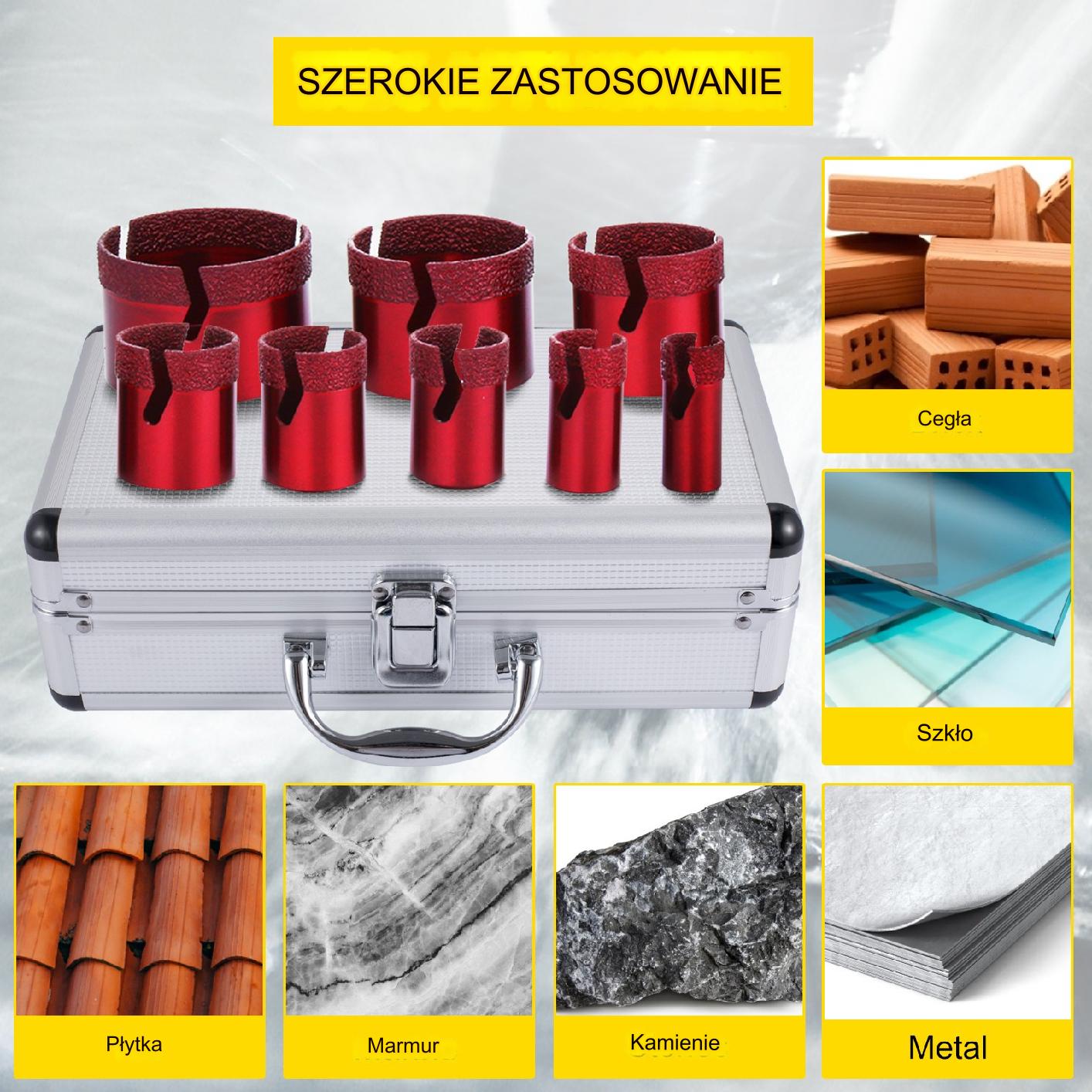 Zestaw Wierteł Diamentowych do Cięcia Płytek 20-68 mm - obrazek 7