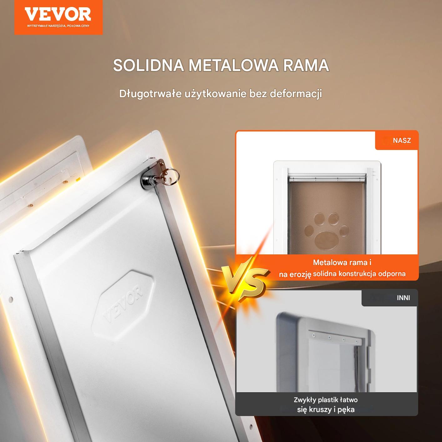 Klapa dla psa do drzwi z zamkiem – aluminiowa rama na 3 magnesy mała - obrazek 7