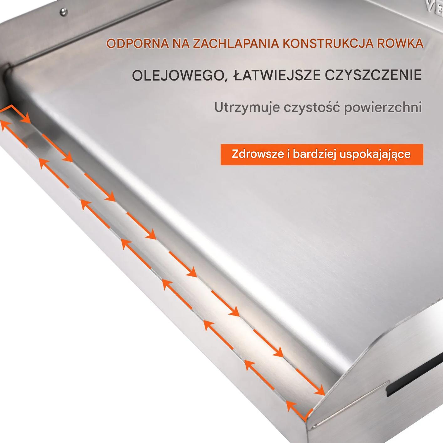 Płyta grillowa na kuchenkę 60x40 cm stalowa non stick na 2 palniki BBQ - obrazek 7