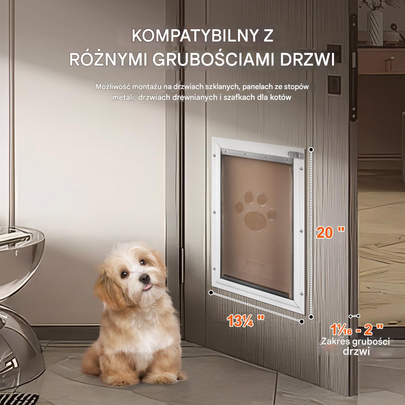 Klapa dla zwierząt do drzwi wewnętrznych PVC szczelna przeciwwiatrowa - obrazek 3