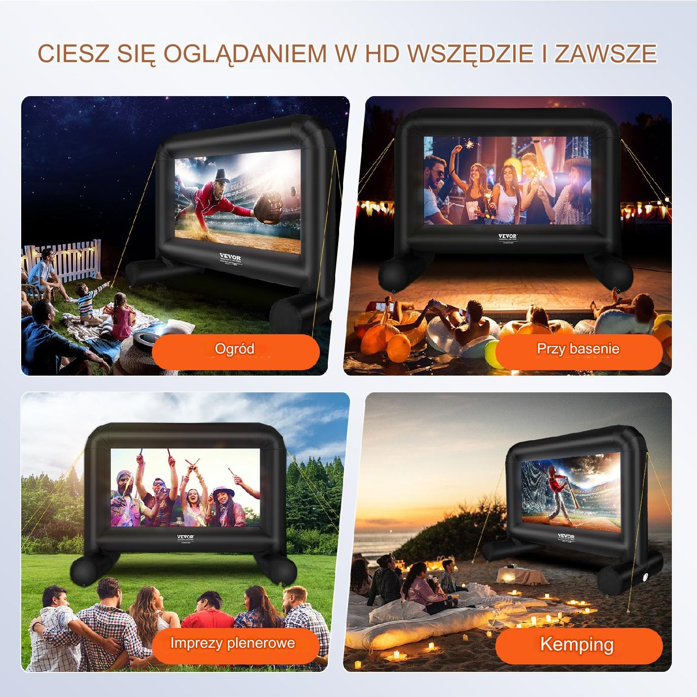 Ekran FIlmowy Nadmuchiwany 4,2 m z Dmuchawą i Torbą Transportową - obrazek 5