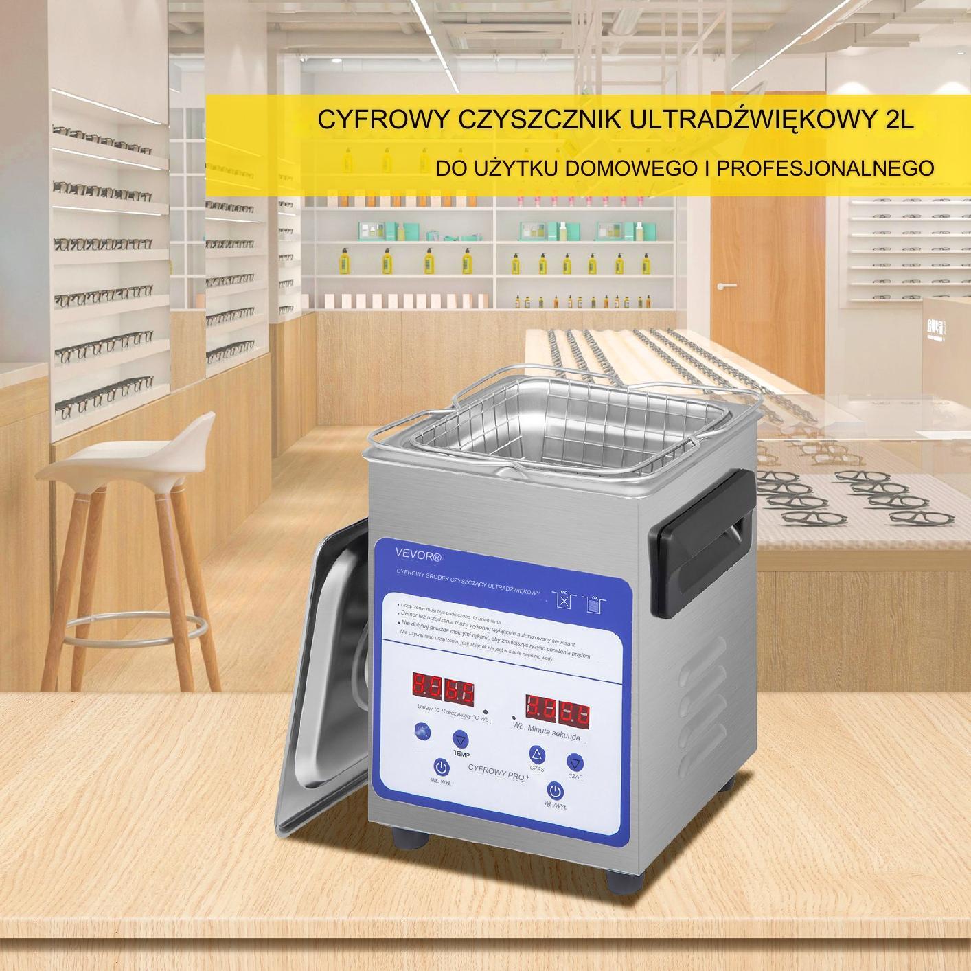 Myjka Ultradźwiękowa Przenośna 2L 60W - obrazek 7