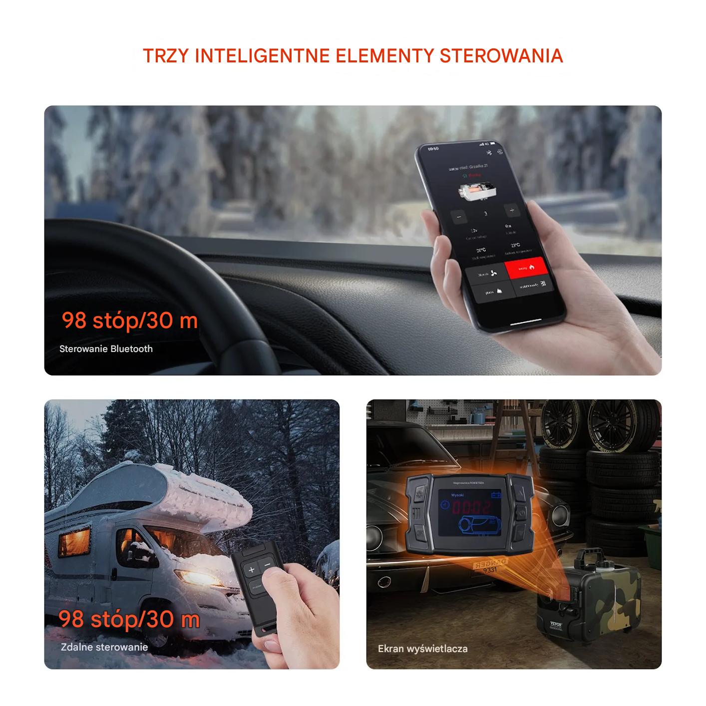Ogrzewanie postojowe diesel 5-8kW 12/24V Bluetooth do auta garażu - obrazek 7