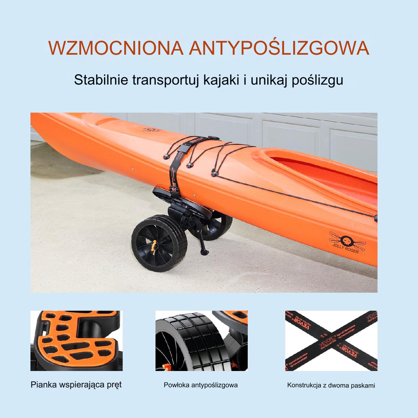 Wózek kajakowy transportowy do kajaka 145 kg - obrazek 3