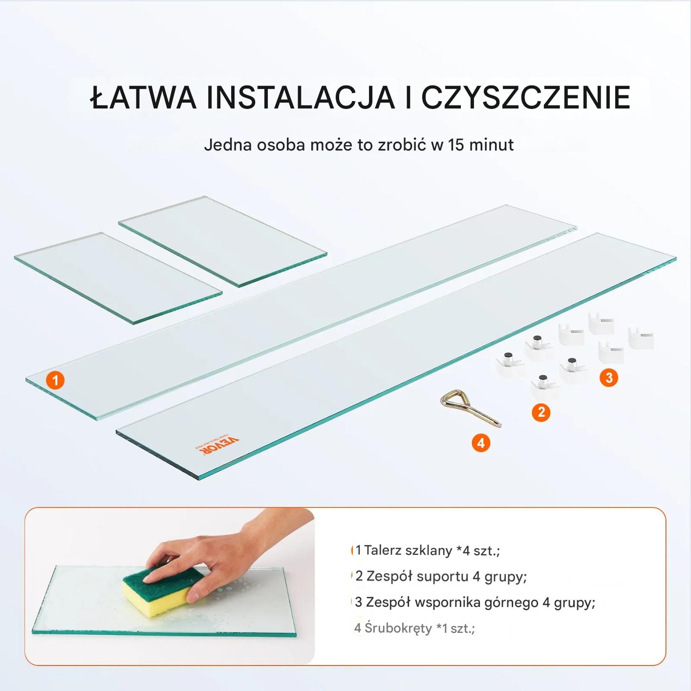 Osłona wiatrowa do ogniska 96x26cm hartowane szkło ochrona płomienia iskry - obrazek 2