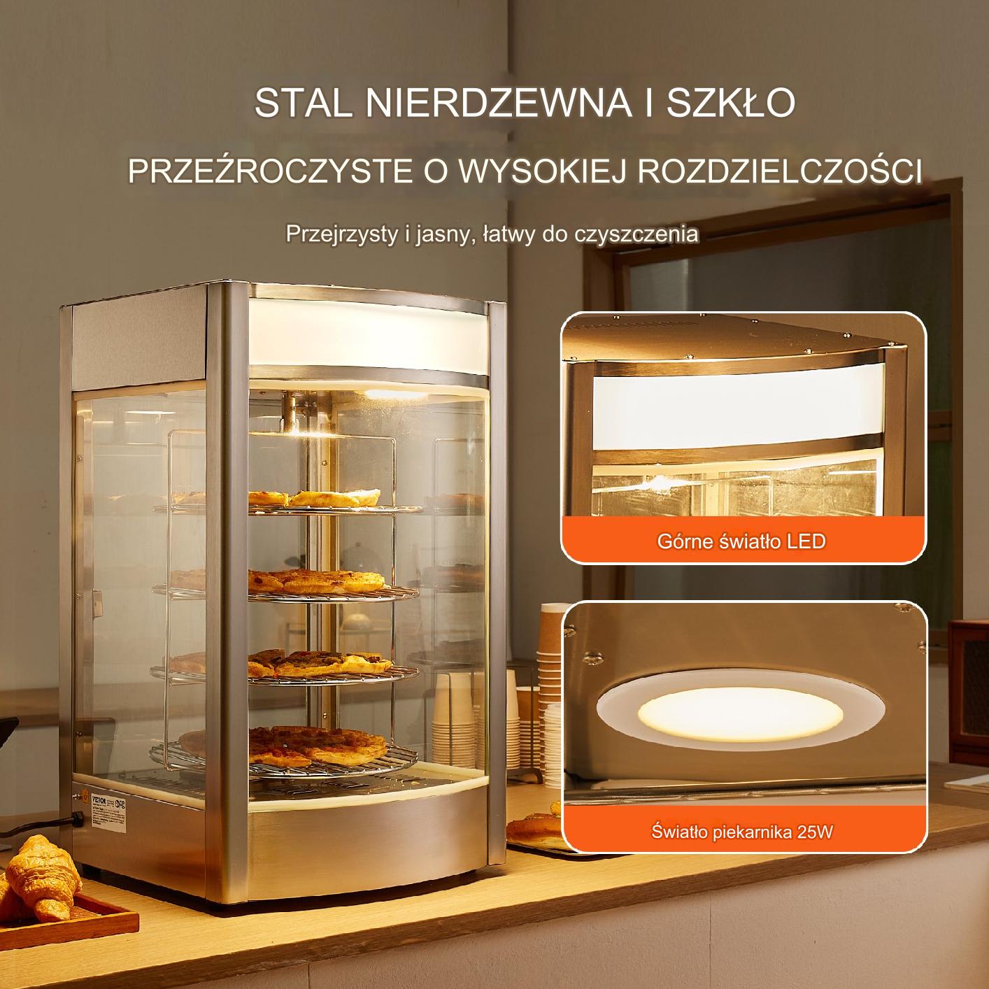 Witryna grzewcza pogrzewacz do żywności 4-poziomy 800W - obrazek 5