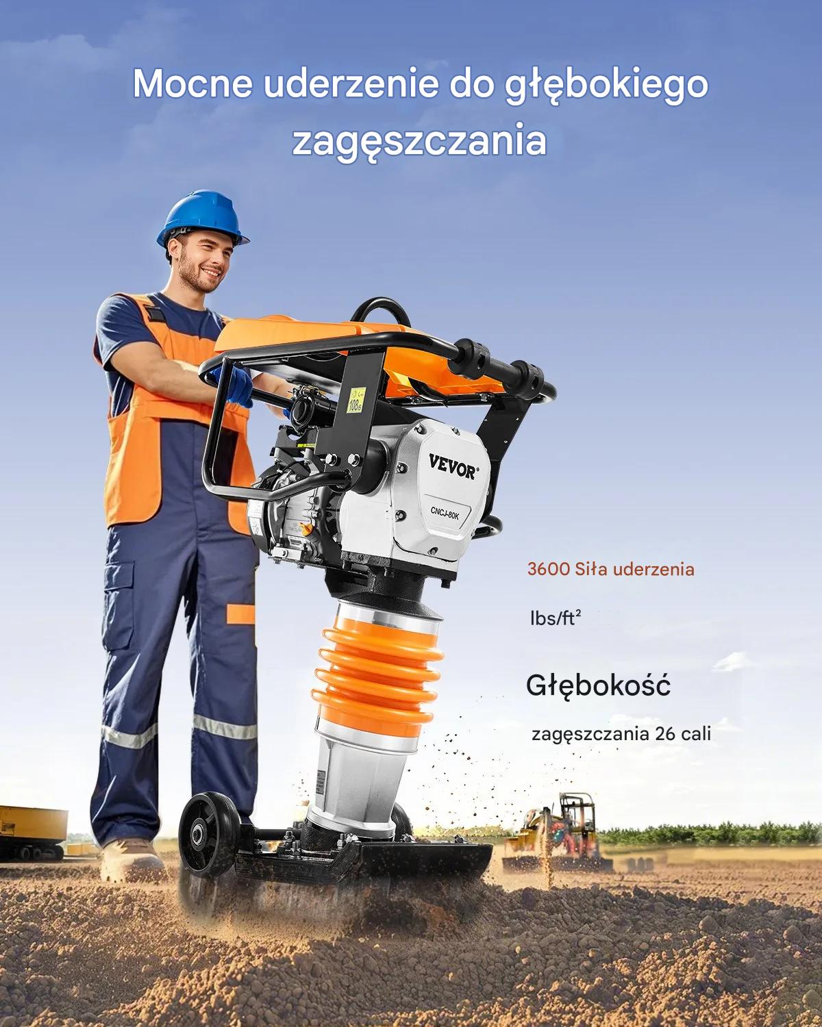 Zagęszczarka stopowa skoczek 6.5 KM ubijak do gruntu budowa - obrazek 3