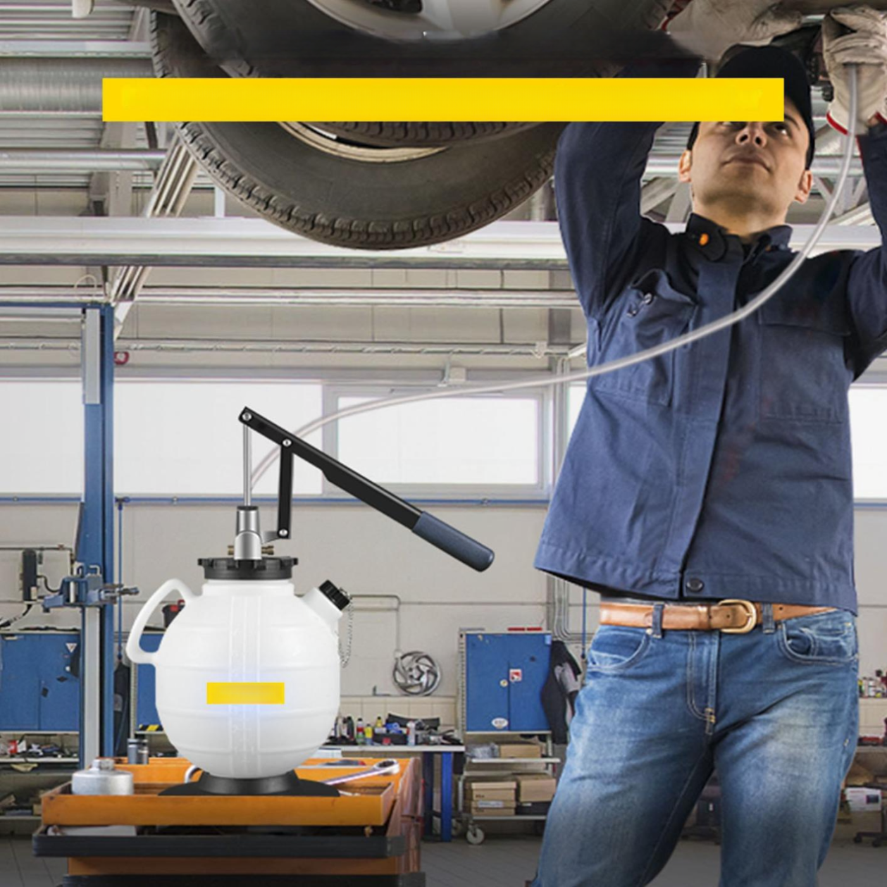 Pompa do wymiany oleju 7,5L manualna z adapterami ATF do skrzyni biegów - obrazek 2