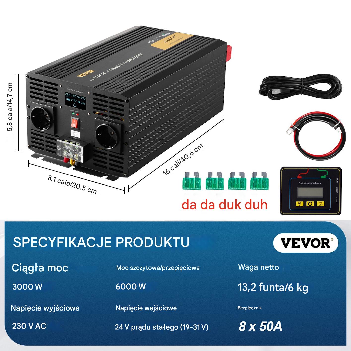 Przetwornica napięcia falownik 3000 W - obrazek 2
