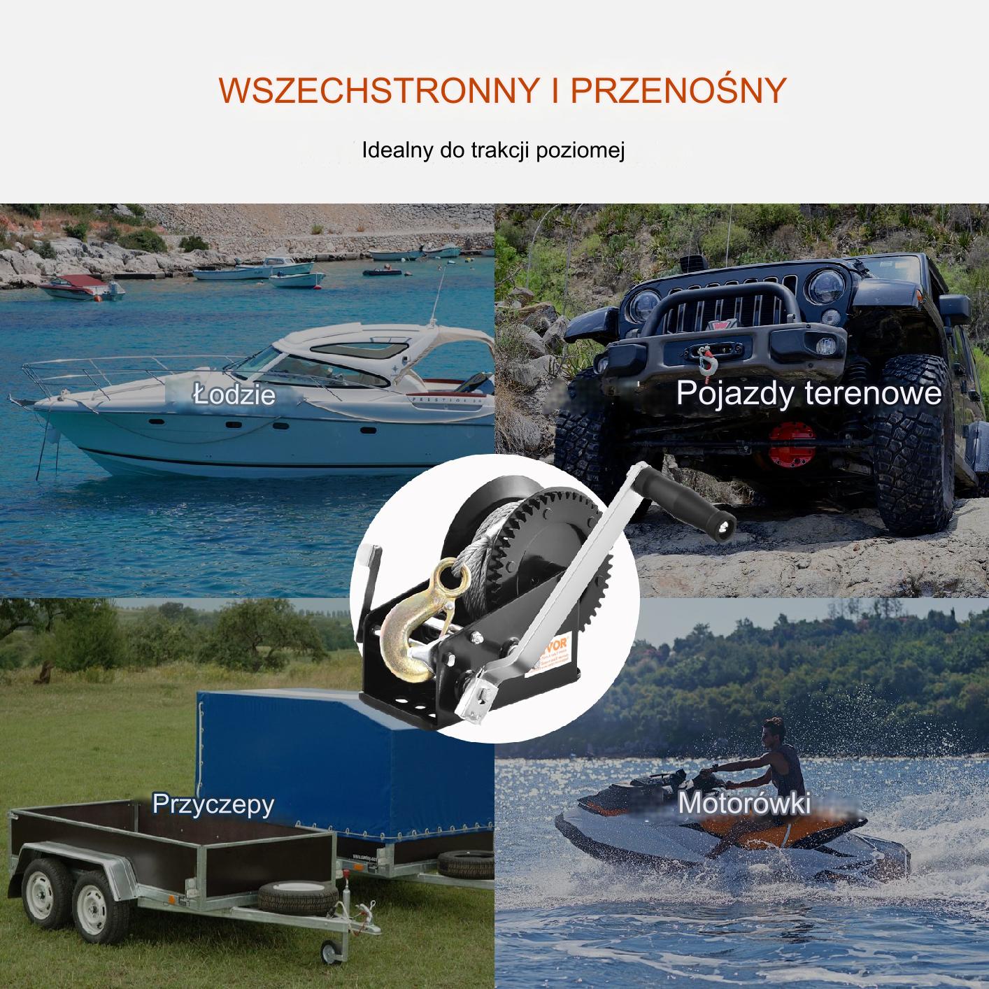 Wciągarka Ręczna z Korbą 1587 kg - obrazek 3