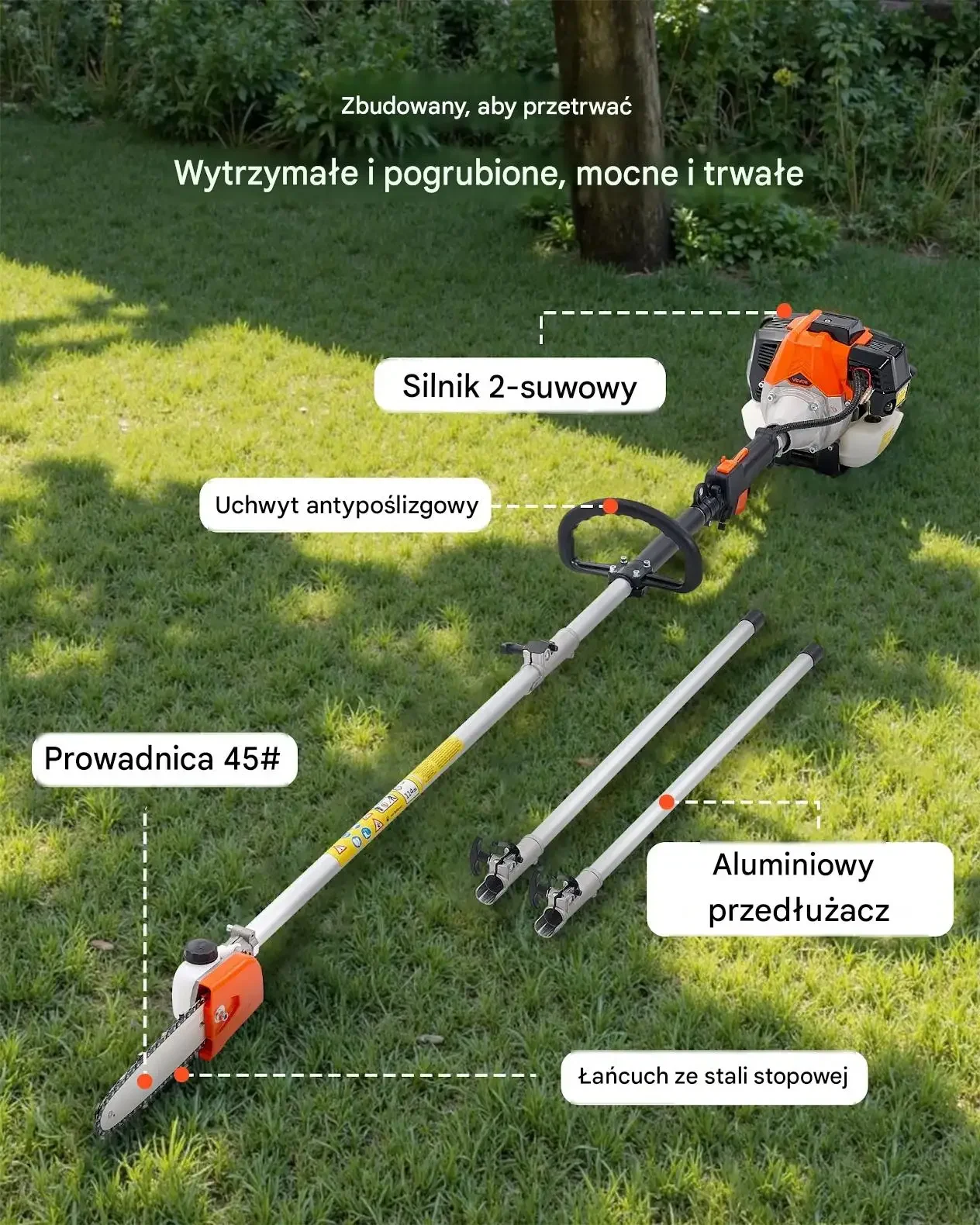 Piła spalinowa na wysięgniku 33CC 354 cm teleskopowa do przycinania drzew - obrazek 6