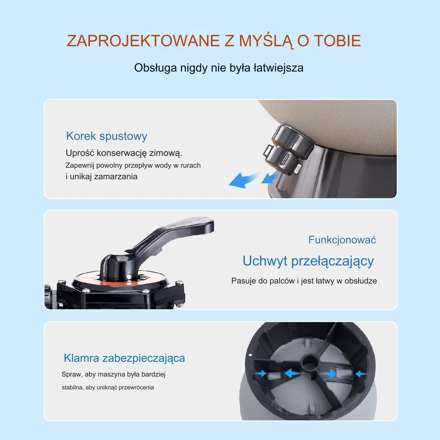 Filtr basenowy piaskowy pompa basenowa piaskowa do basenu 170 L/MIN - obrazek 5