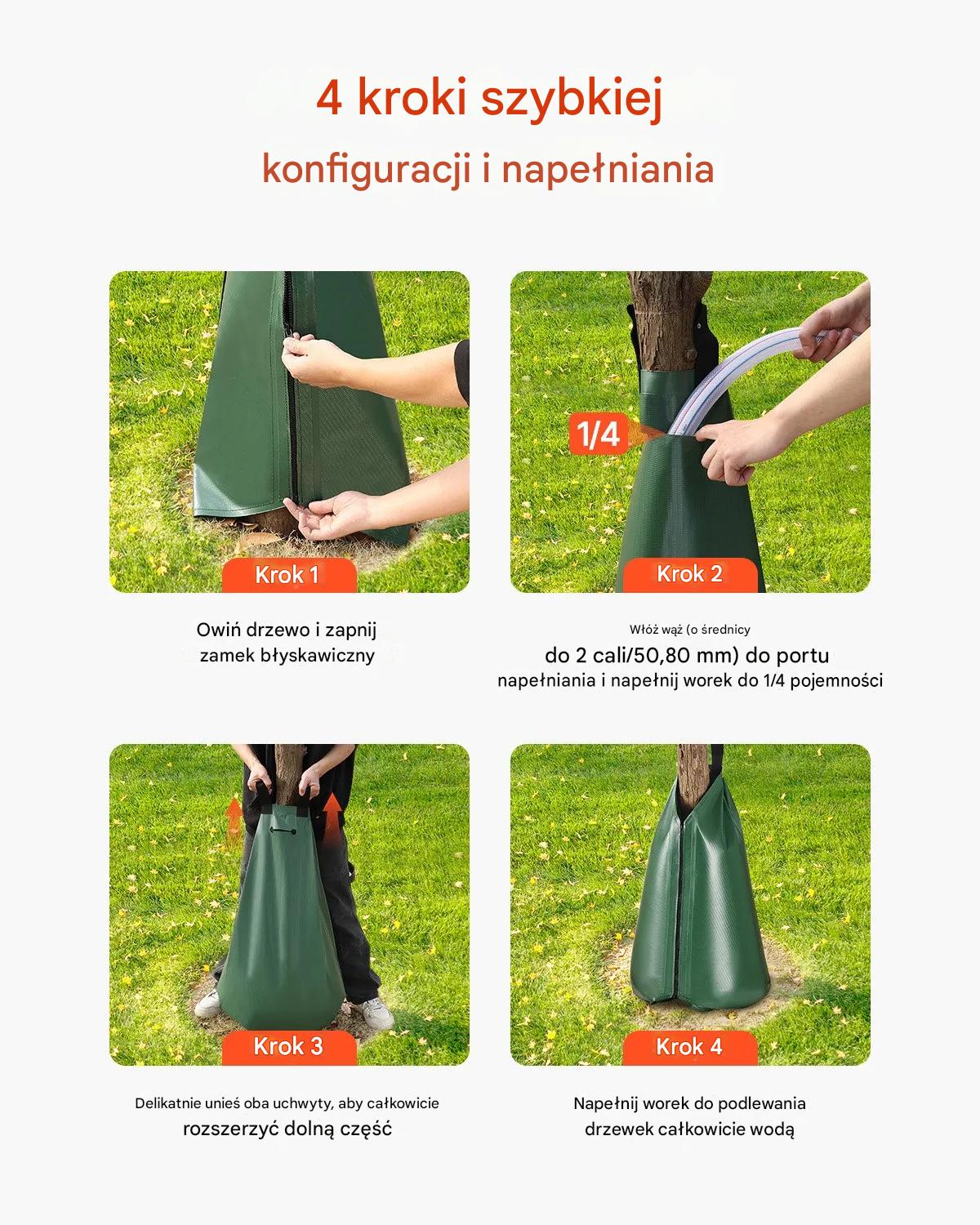 Worki do podlewania drzew 12 szt. 75L kroplowe wolne nawadnianie - obrazek 7