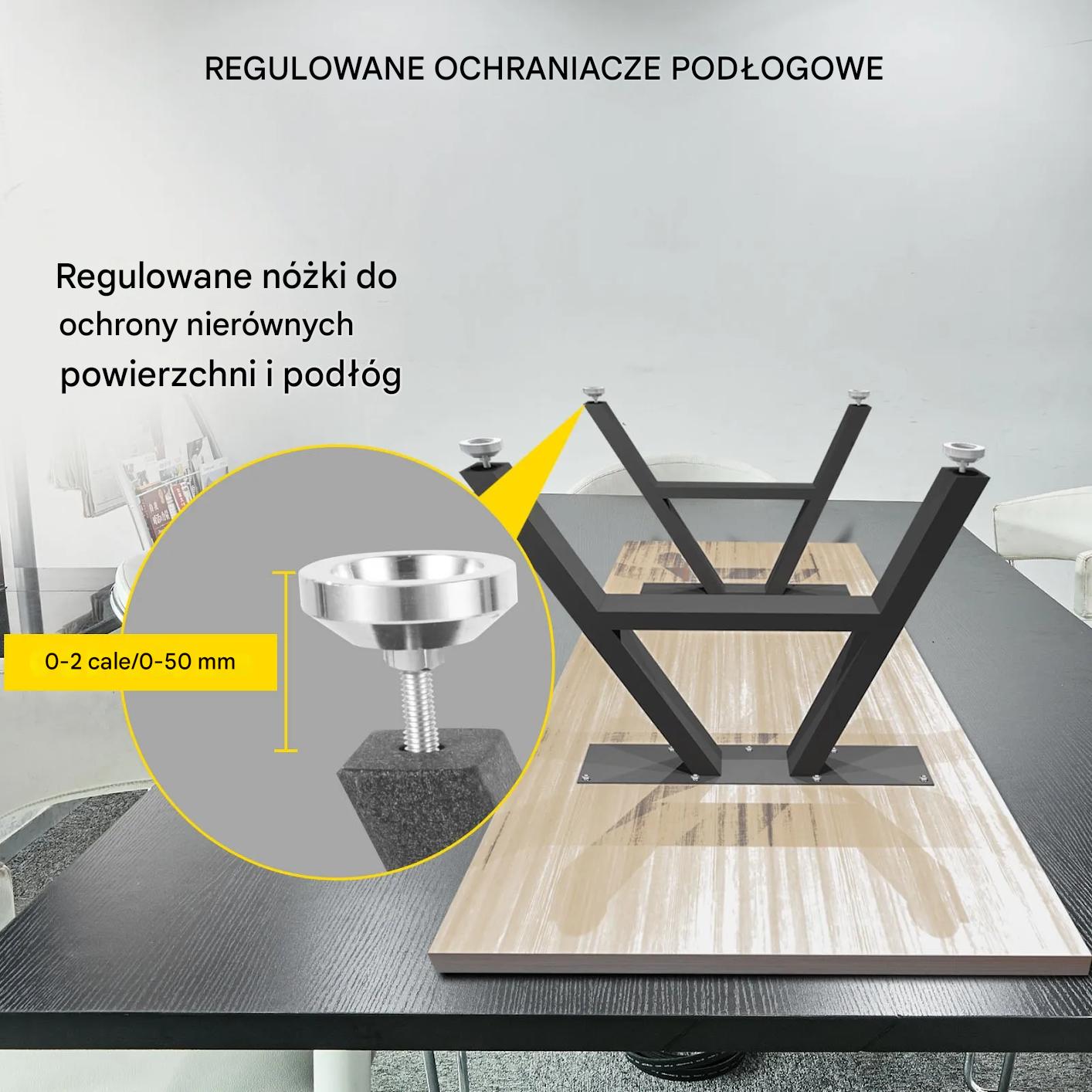 Nogi do stołu lawy biurka stolika metalowe 40,6x45,6 cm 2 sztuki - obrazek 4