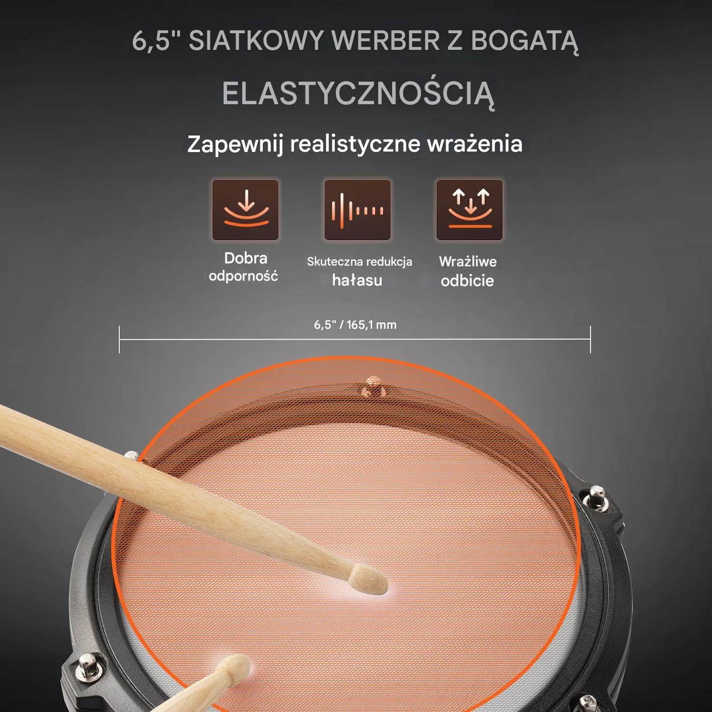 Zestaw perkusyjny elektroniczny 15 zestawów 150 dźwięków dla początkujących - obrazek 5
