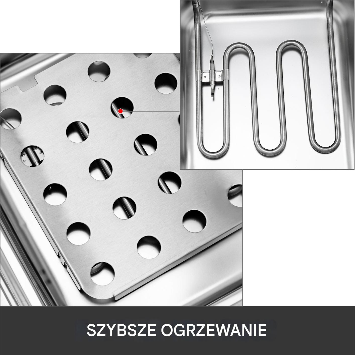 Frytkownica elektryczna nastawna 2-komorowa gastronomiczna 12 L 5000 W - obrazek 5