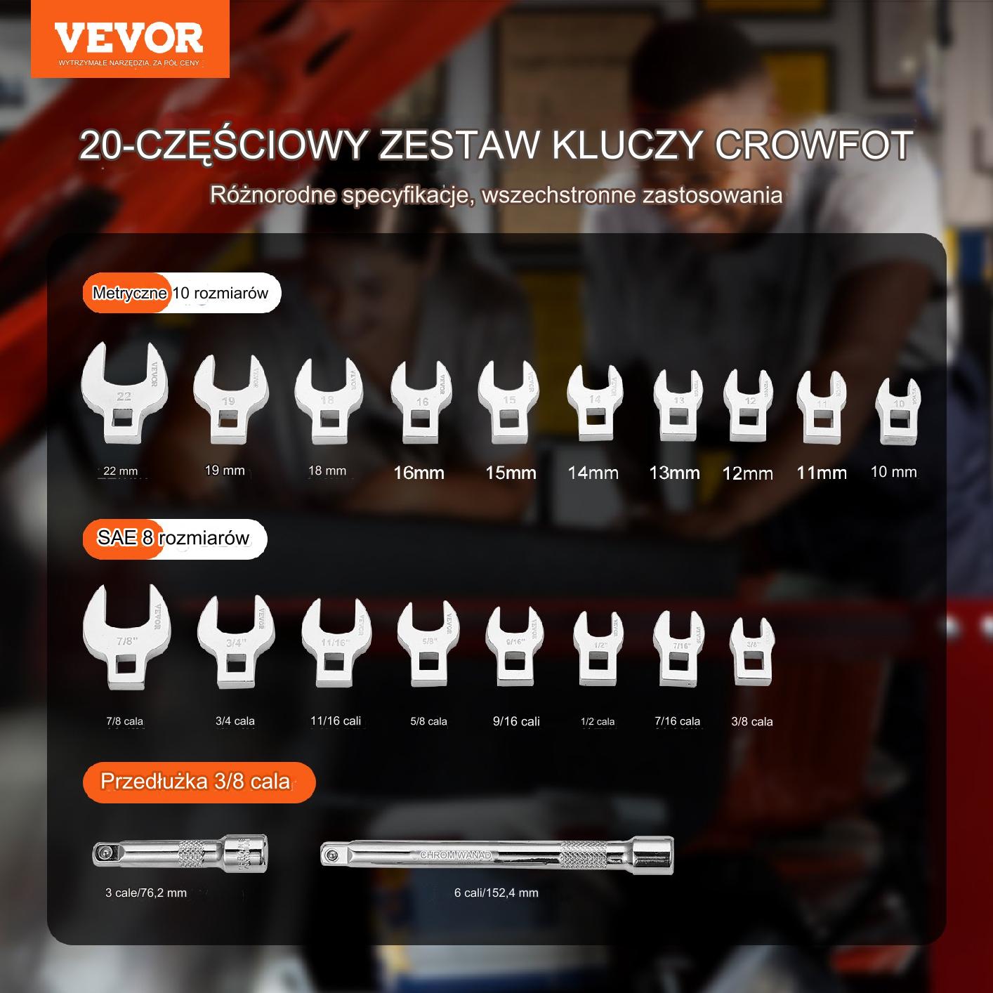 20 Częściowy Zestaw Kluczy Płasko-Oczkowych - obrazek 6