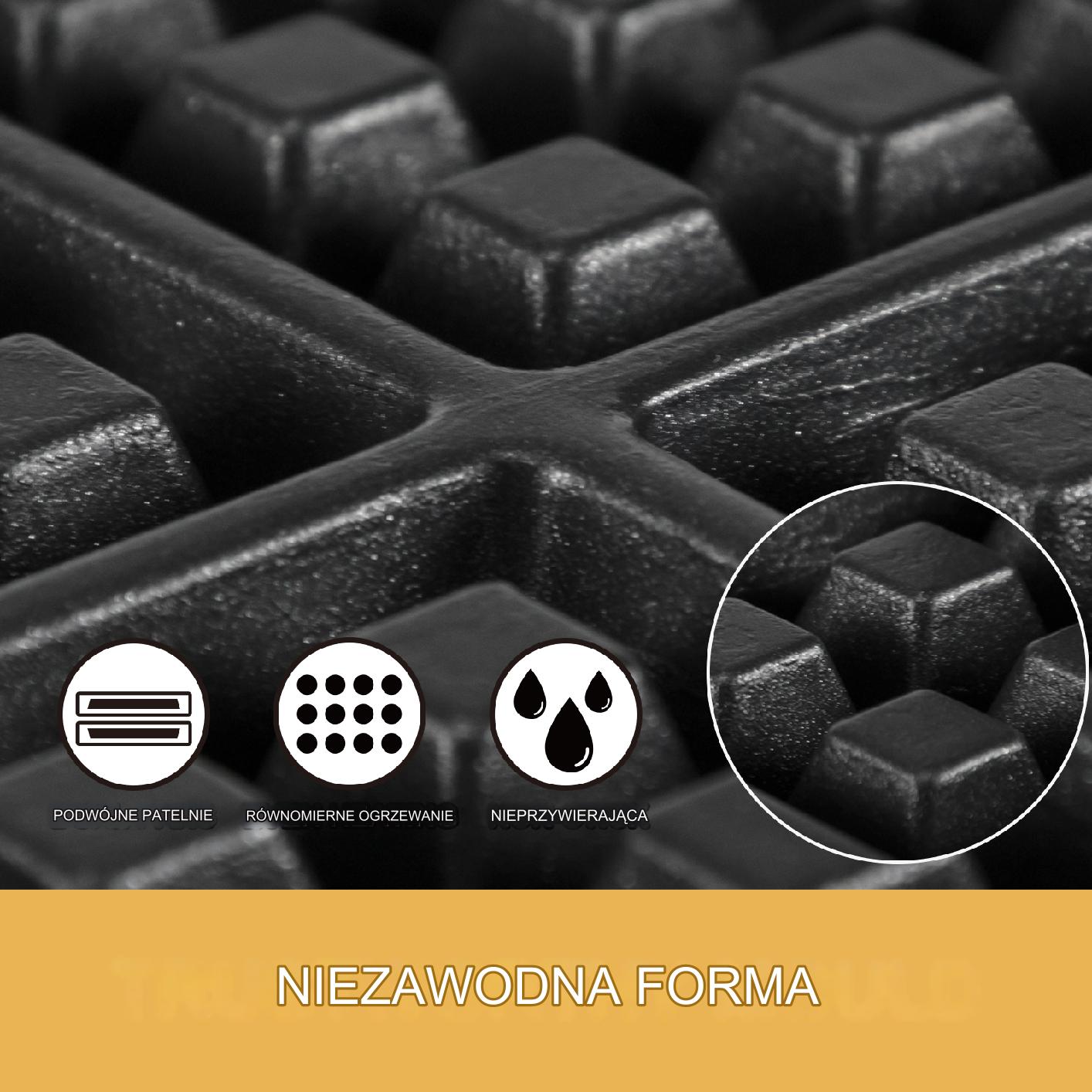 Gastronomiczna gofrownica elektryczna obrotowa okrągła 1100W - obrazek 4
