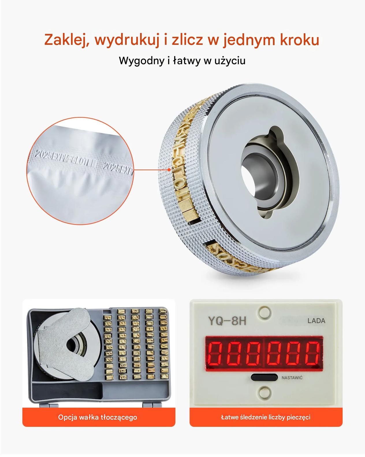 Zgrzewarka taśmowa do folii 6-12 mm regulacja temp. druk daty - obrazek 4