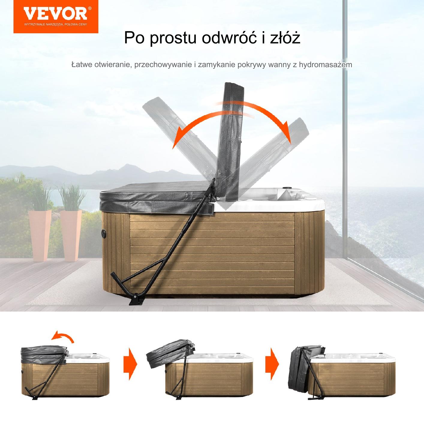 Podnośnik pokrywy 80-105cm do jacuzzi spa wanna z hydromasażem - obrazek 7