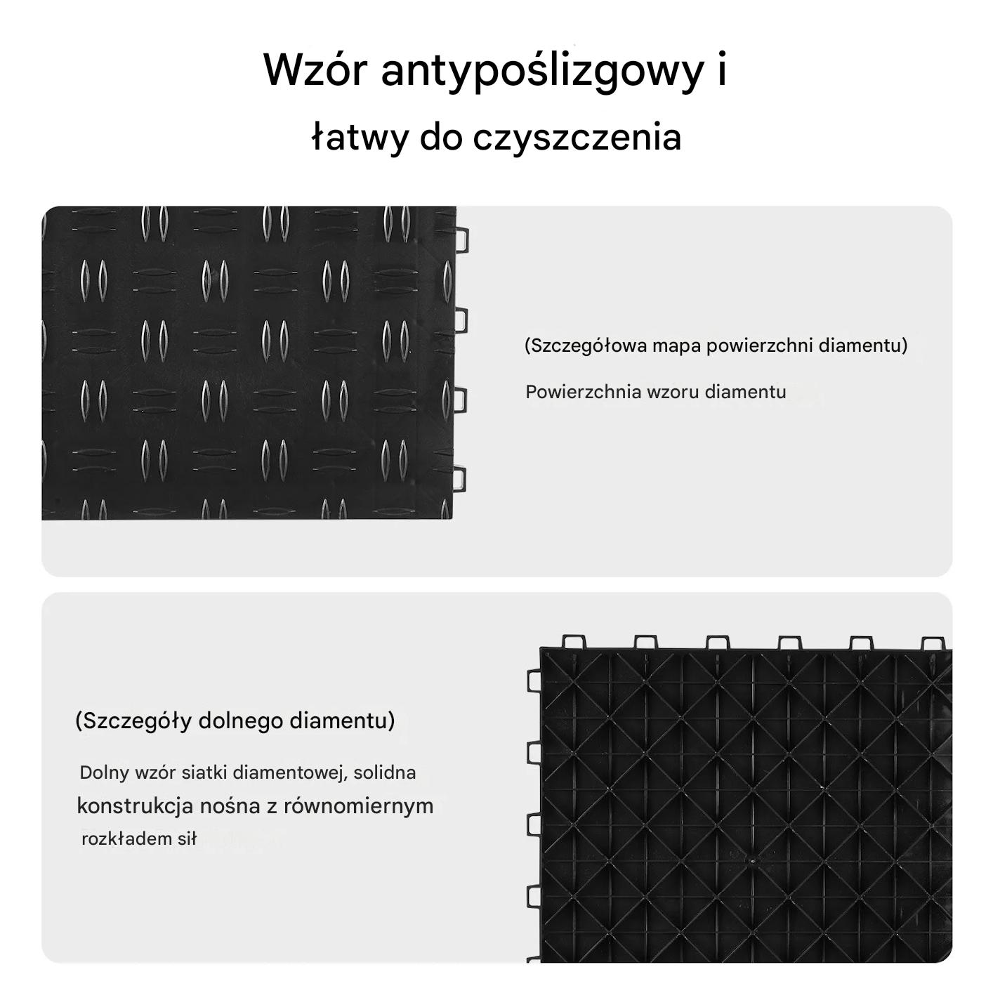 Płytki podłogowe do garażu 30x30 cm, 25 szt., czarne, antypoślizgowe, PP - obrazek 5