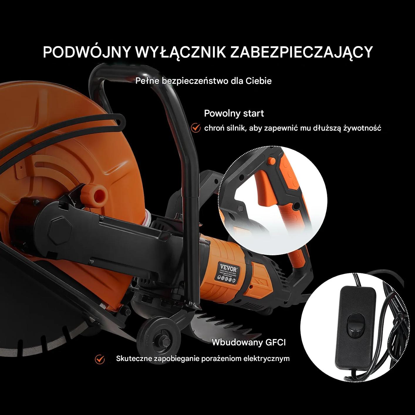 Piła do betonu 40 cm elektryczna wet/dry z pompą wody i tarczą - obrazek 6
