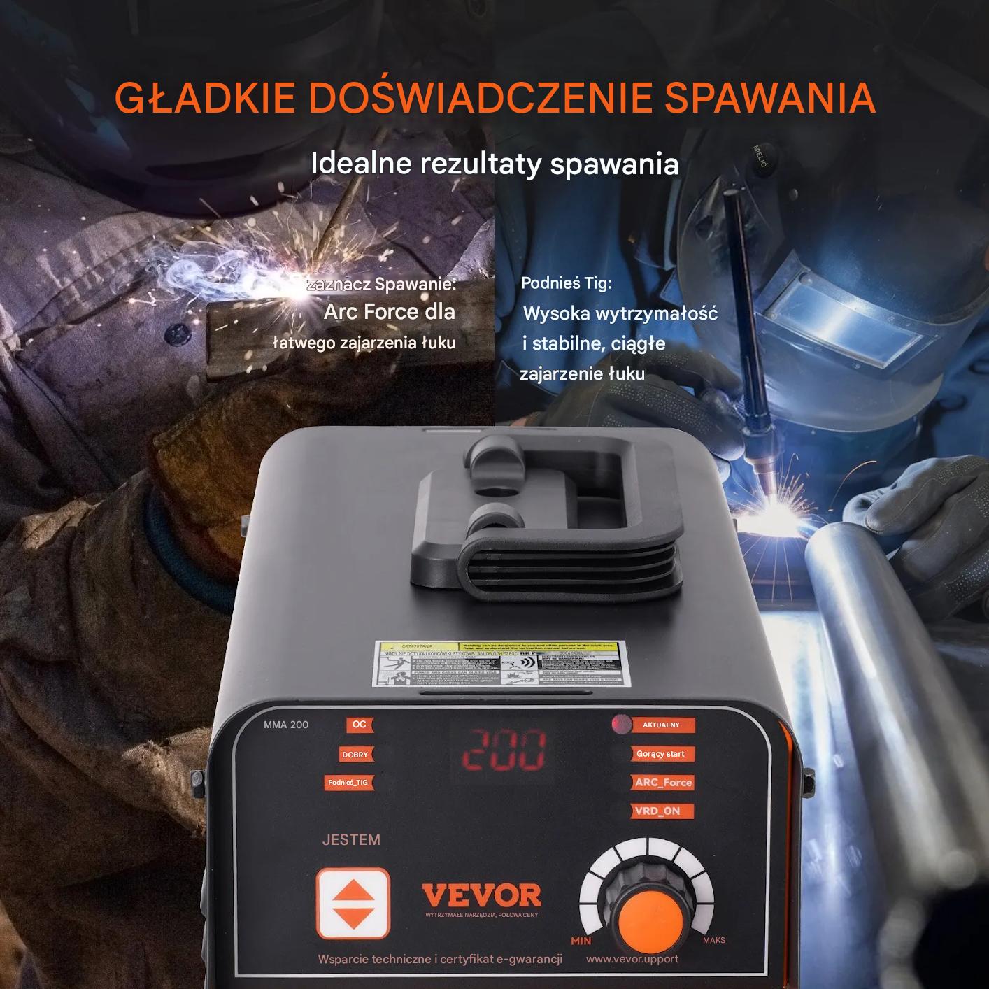 Spawarka inwertorowa 220V 200A MMA TIG LED przenośna z funkcją Hot Start - obrazek 4