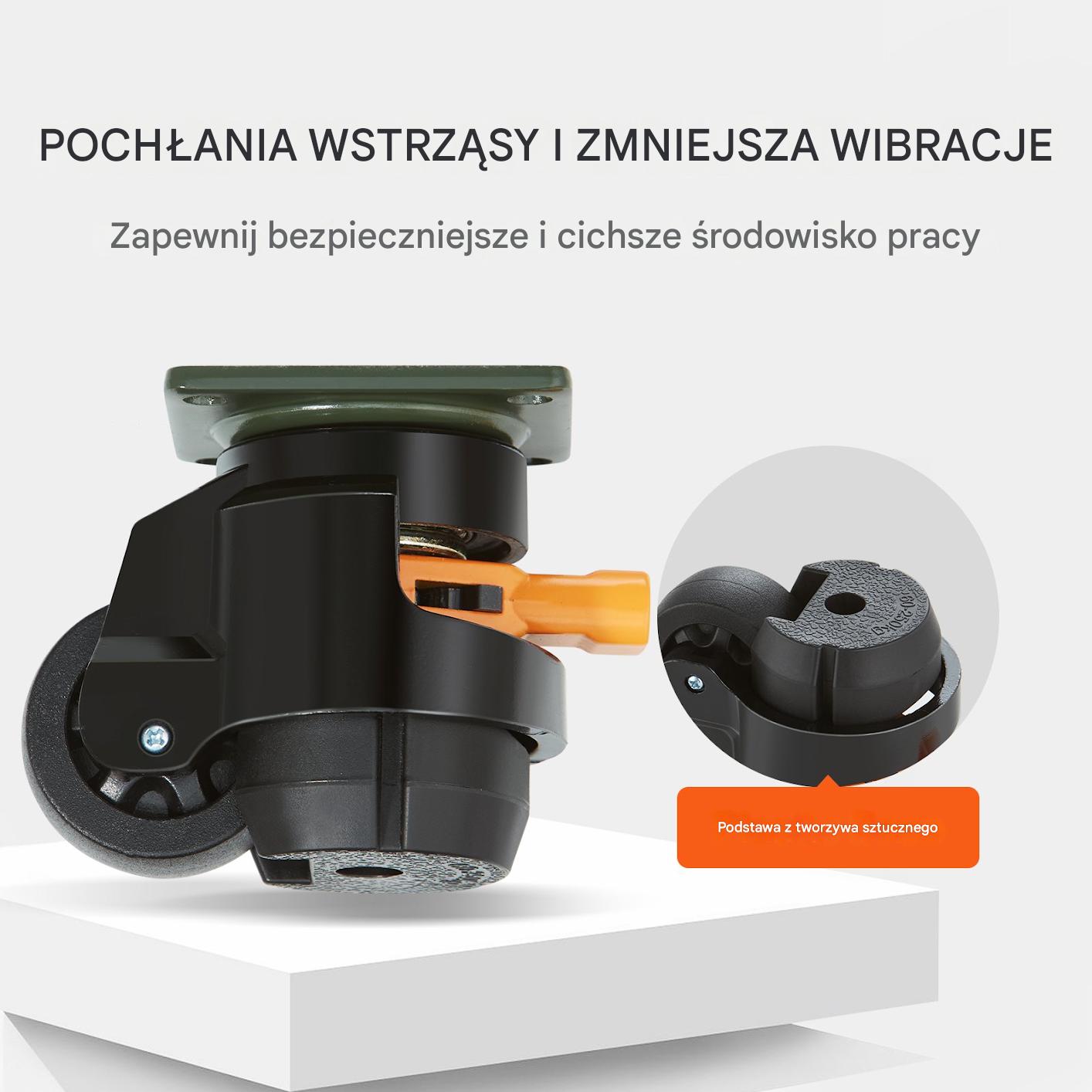 Kółka poziomujące 4 szt. 500kg obrotowe regulowane do stołu roboczego - obrazek 4
