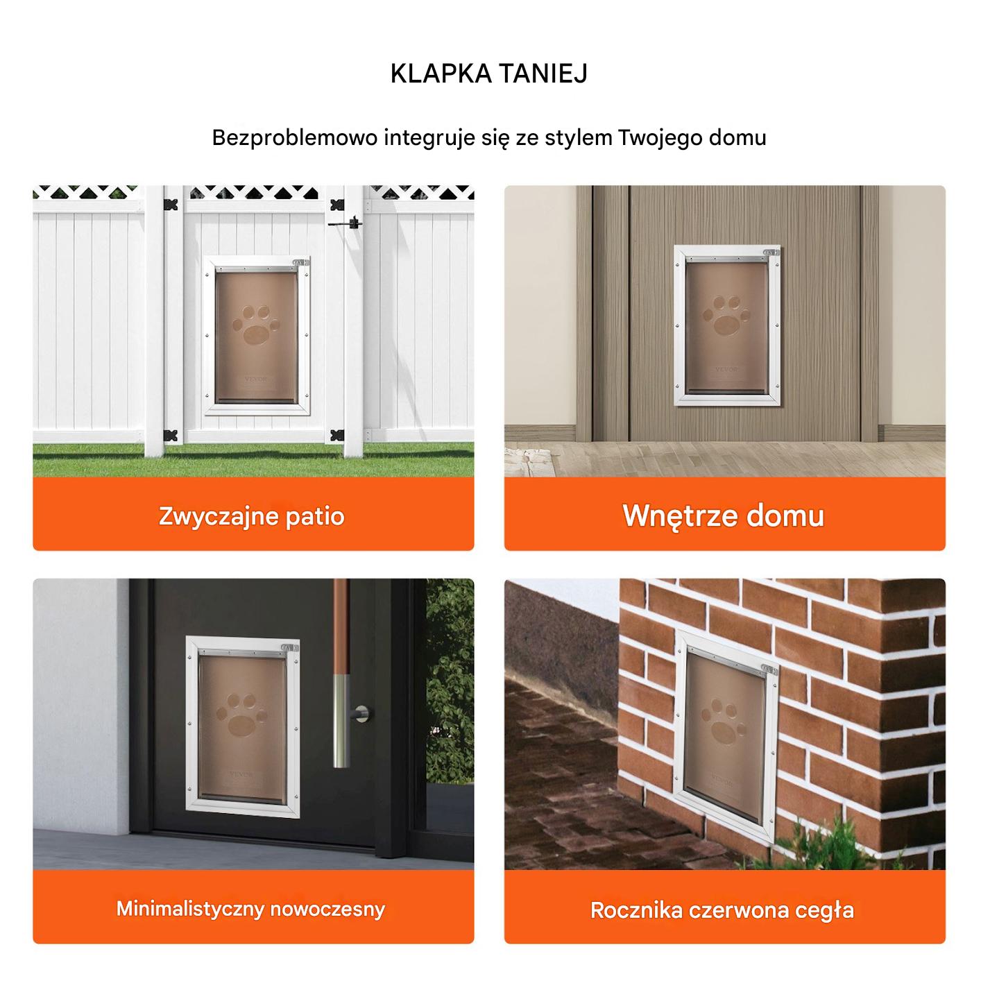 Klapa do drzwi dla zwierząt 21x31 cm PVC magnes kompatybilna - obrazek 6