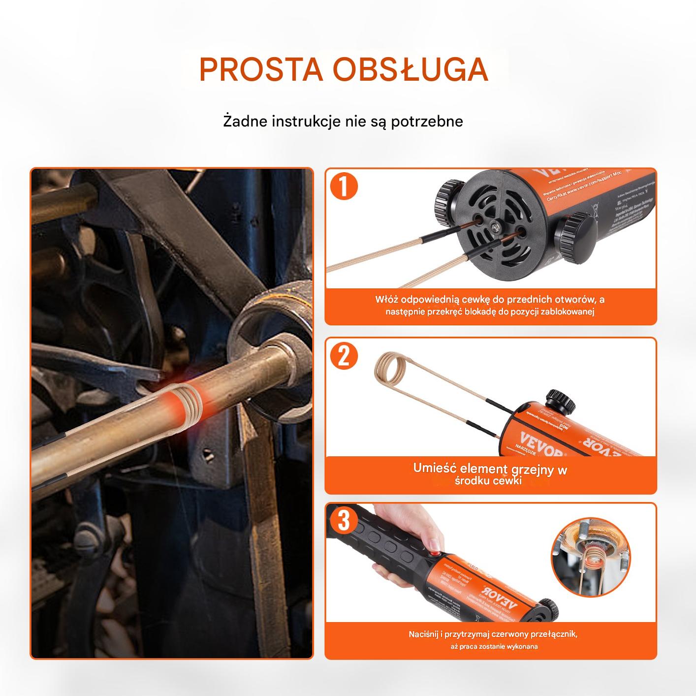 Nagrzewnica indukcyjna 1000W 220V zestaw 10 cewek do śrub - obrazek 3