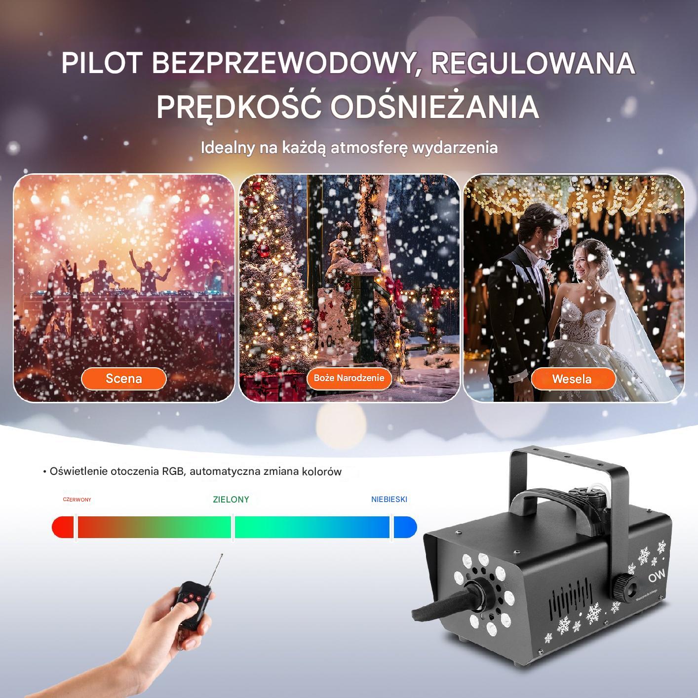 Wytwornica śniegu z pilotem 800 W - obrazek 3