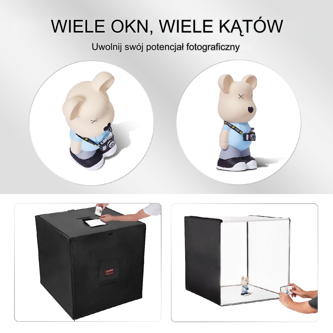 Box fotograficzny studio 100x100x100cm 5600K 210 LED studio do produktów - obrazek 3