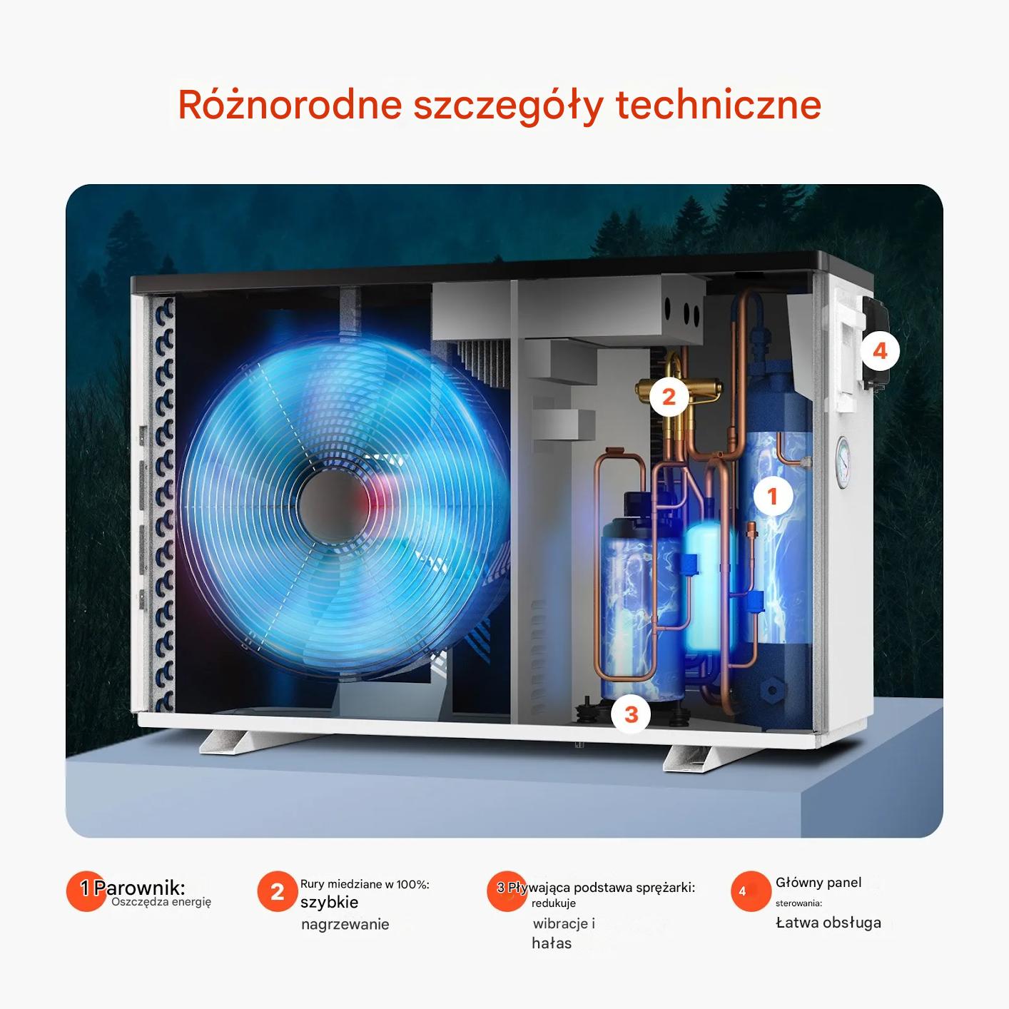 Pompa ciepła basenowa energooszczędna 3,2–15 kW inwerter do basenu - obrazek 6