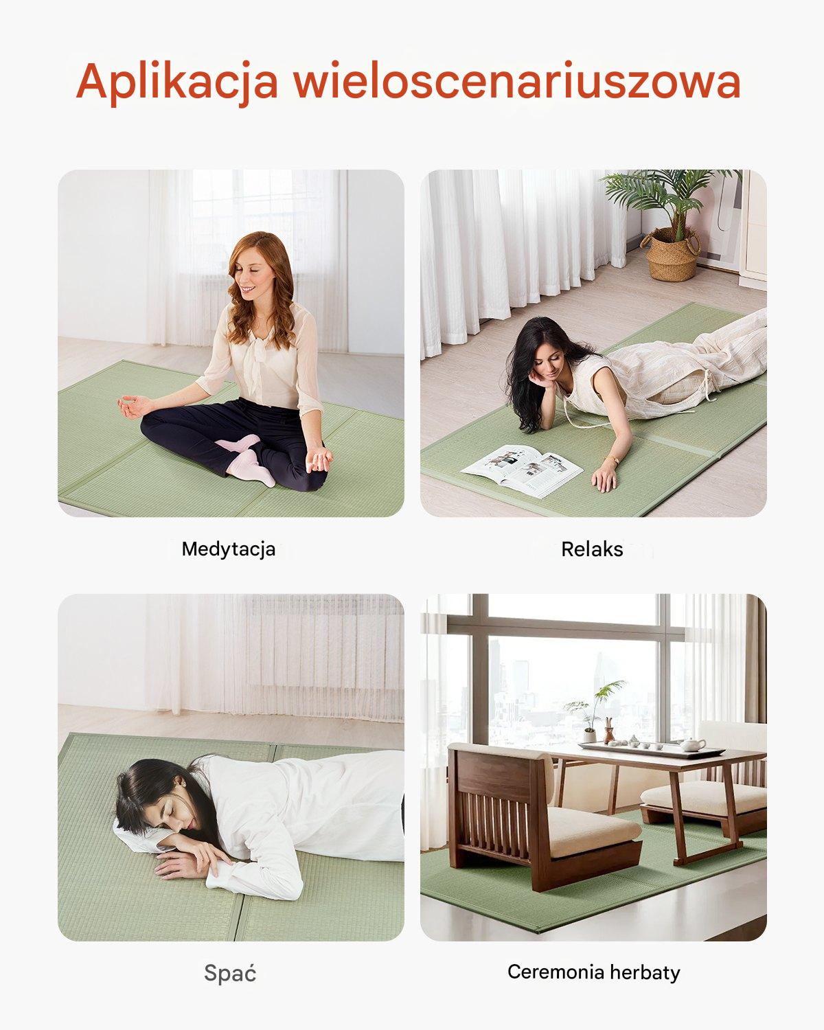 Materac Tatami Japoński Składany z Naturalnej Trawy – 2032 x 990 x 13 mm - obrazek 7