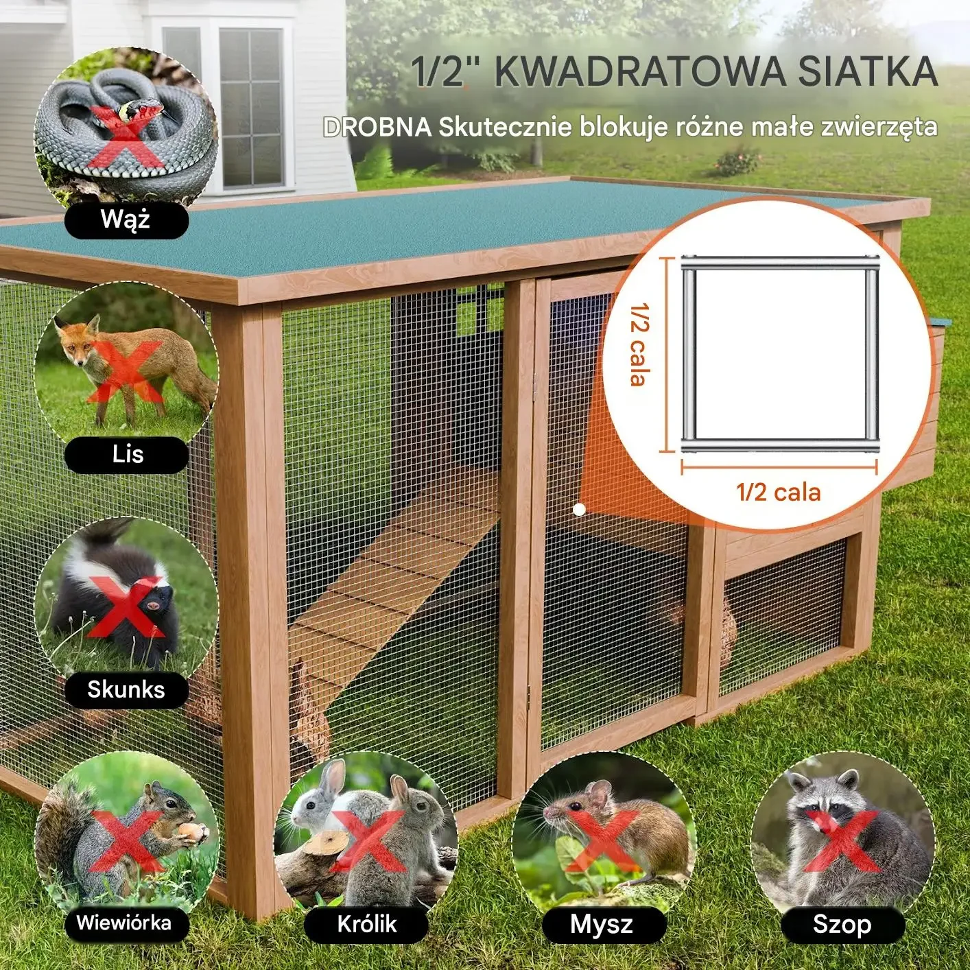 Siatka druciana ocynkowana 1/2 90cmx15m do klatek i ogrodu - obrazek 3