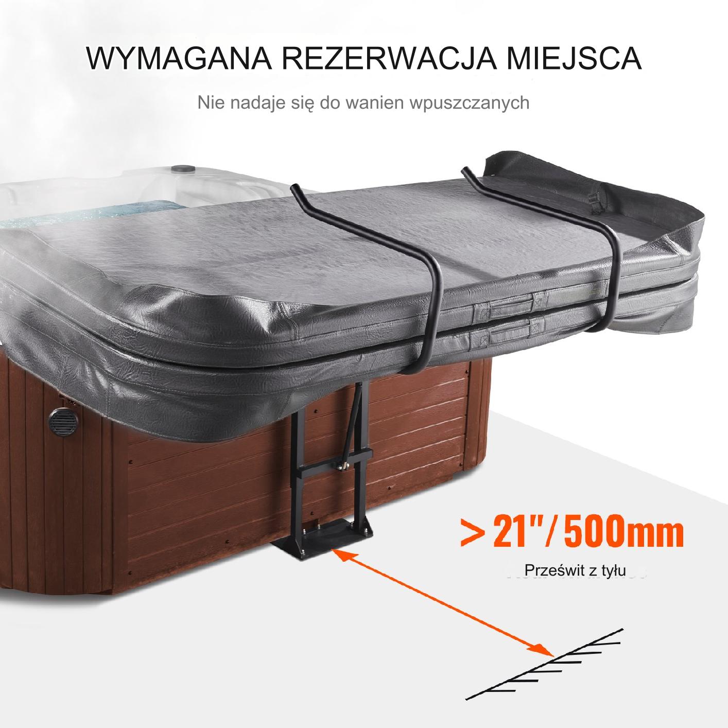 Podnośnik pokrywy jacuzzi hydrauliczny regulowany 84-105 cm - obrazek 6