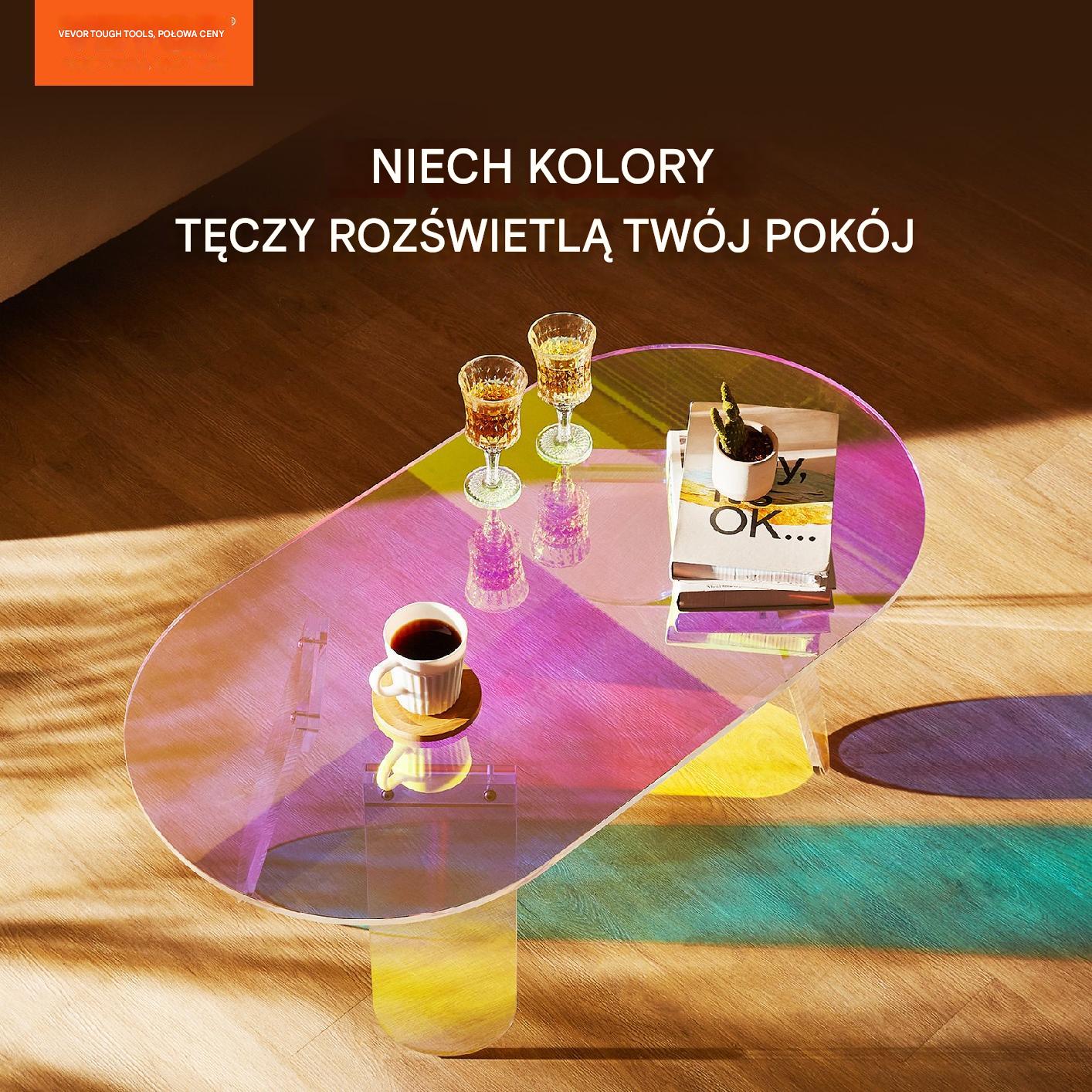 Stolik kawowy akrylowy składany kolorowy - obrazek 4