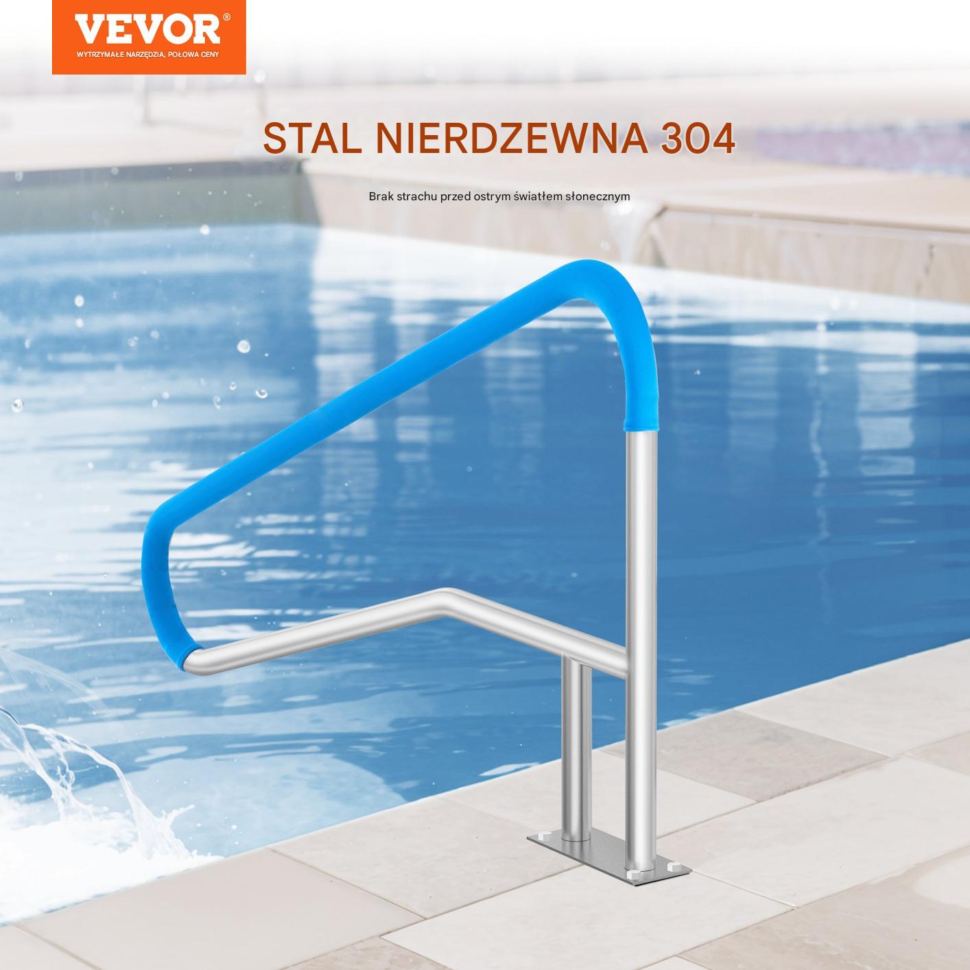 Poręcz basenowa 138 x 92,5 cm podstawa antypoślizgowa basen SPA - obrazek 3