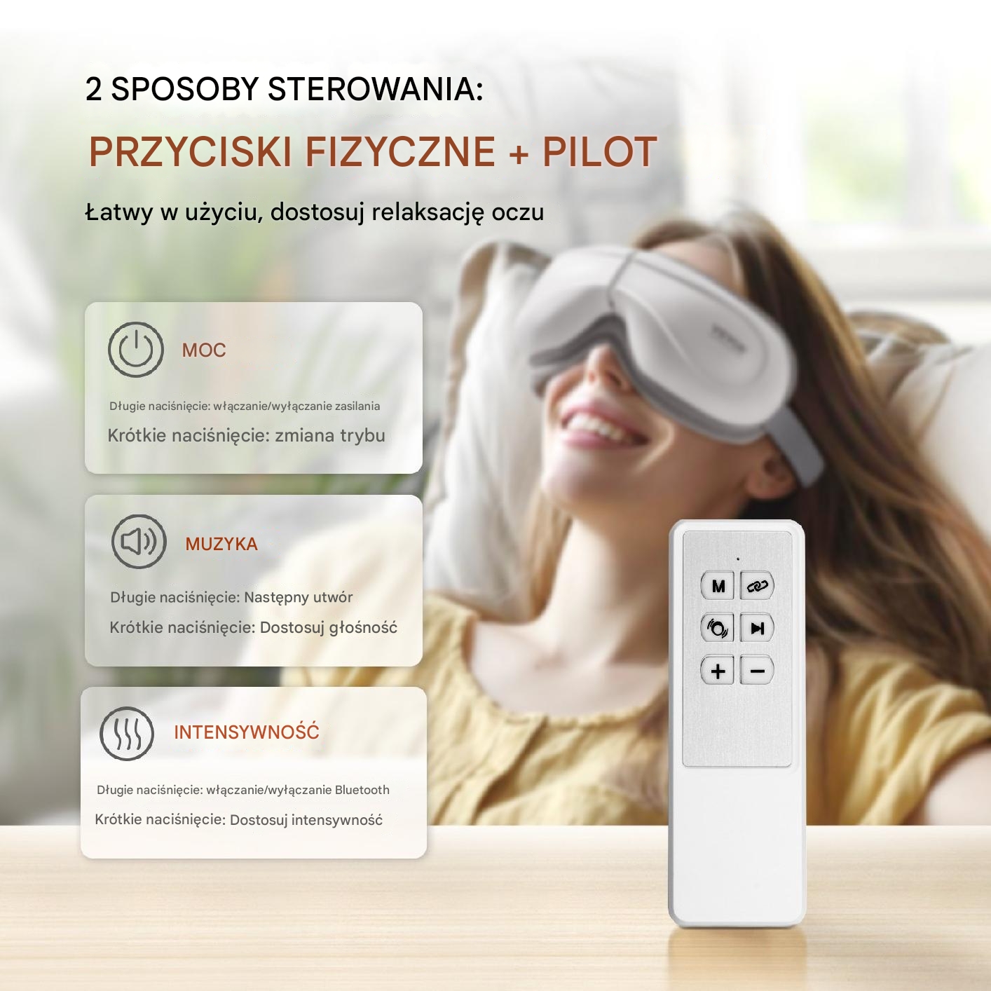 Masażer Oczu Relaksujący z Podgrzewaniem Bluetooth Muzyka - obrazek 5