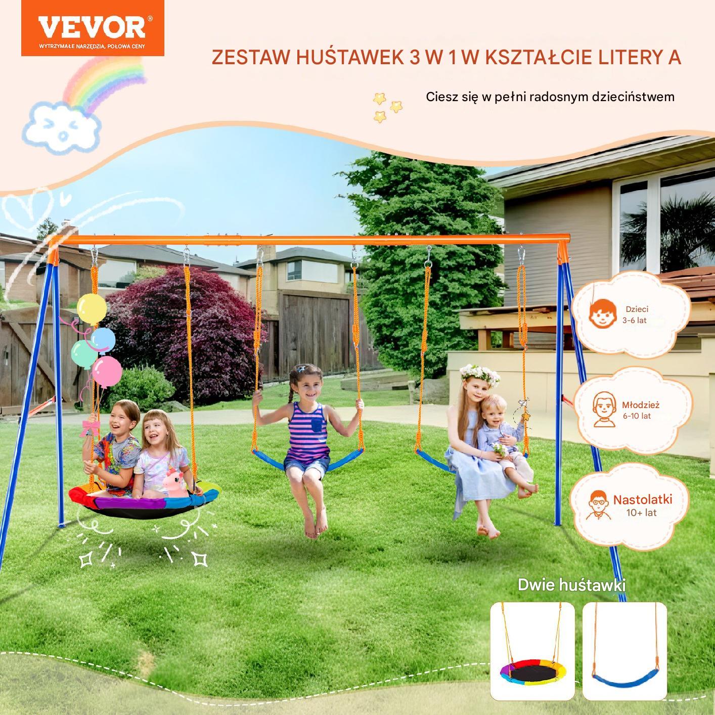 Huśtawka ogrodowa plac zabaw dla dzieci stelaż na huśtawki bocianie gniazdo - obrazek 7