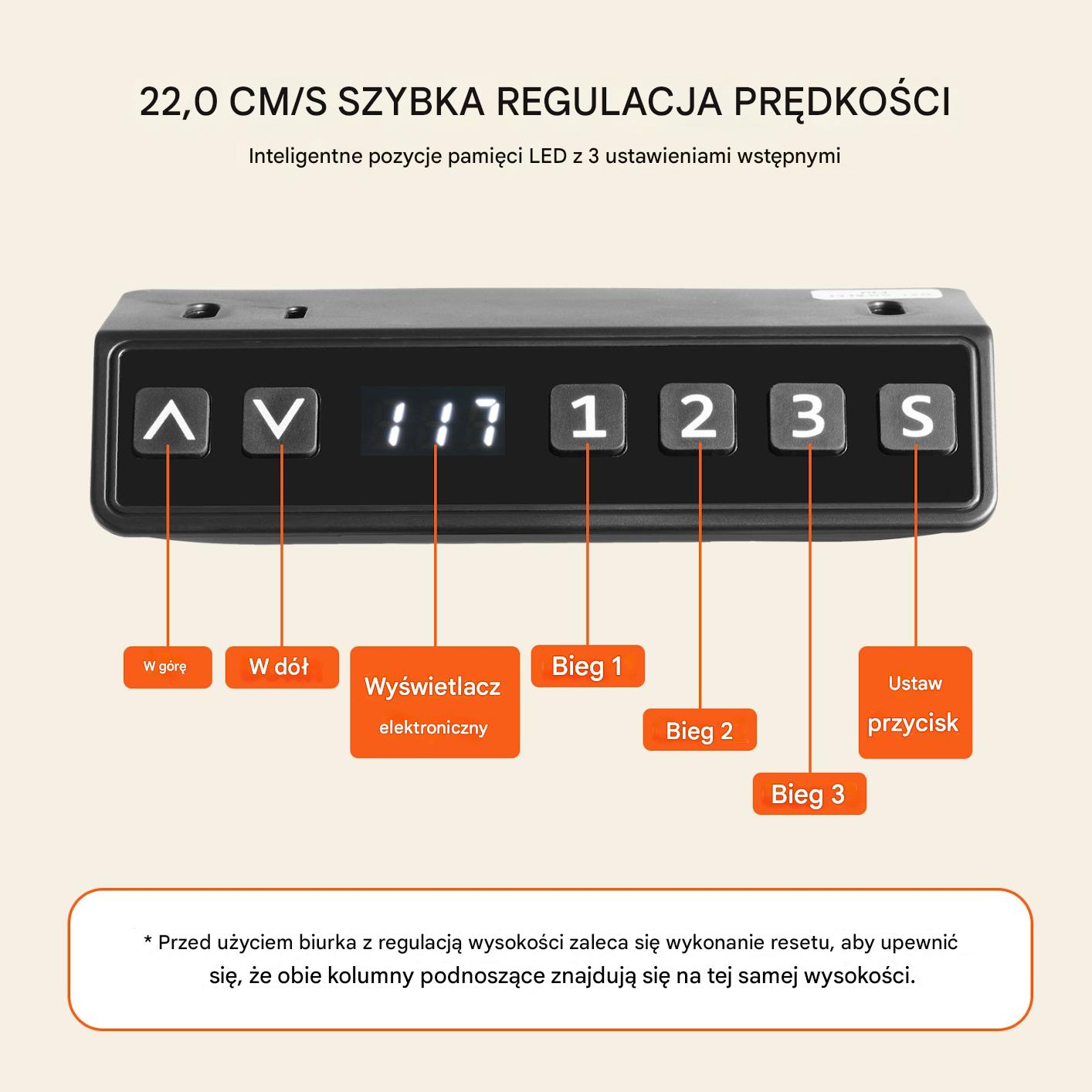 Elektryczny stelaż biurkowy regulowany czarny 70-117 cm - obrazek 5